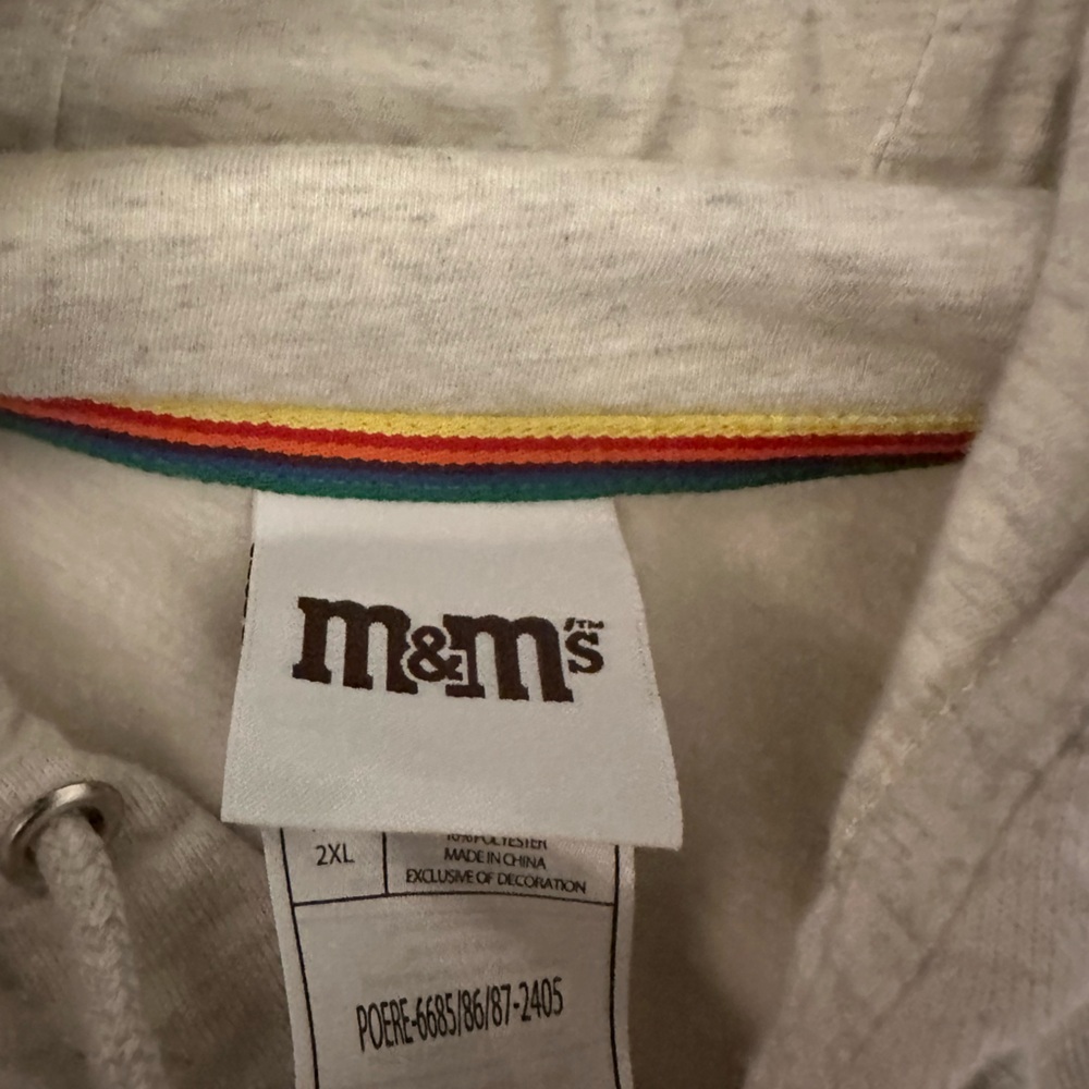 M&M'S Gray Hoodie with Rainbow Stripes - Picture 3 of 3